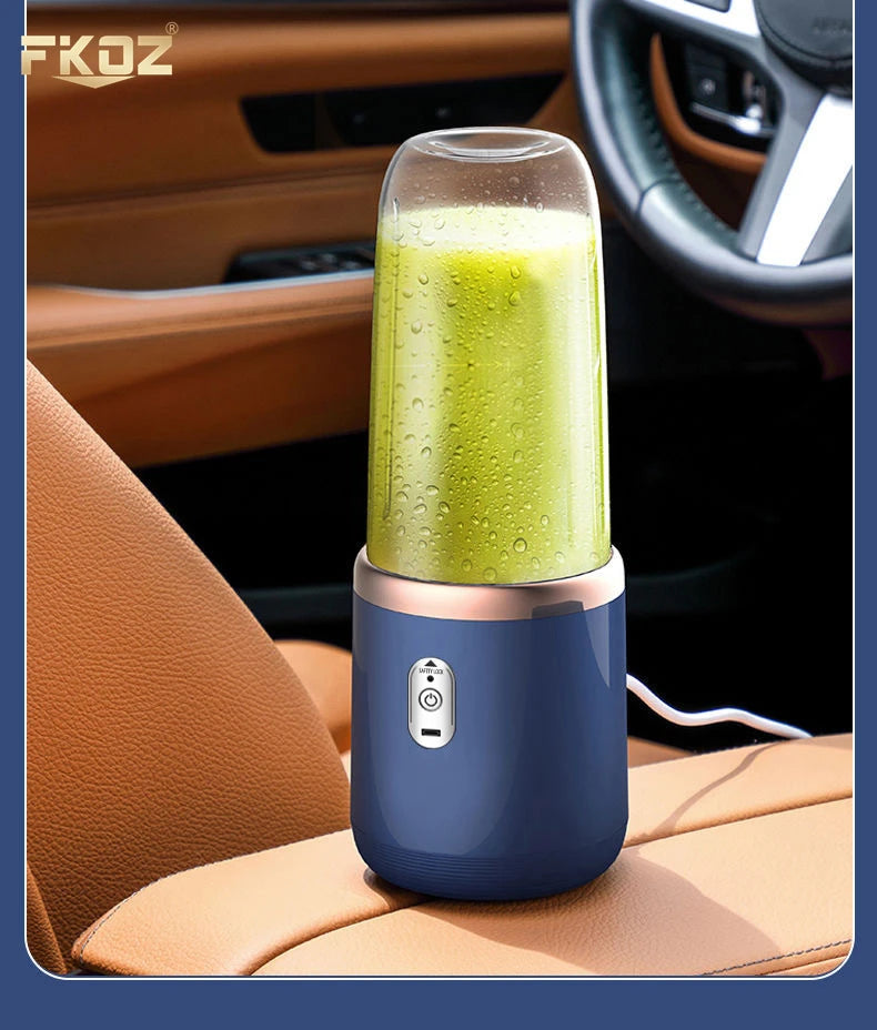 Portable Small Electric Juicer Stainless Steel Blade Cup Juicer Fruit Automatic Smoothie Blender USB rechargeable mini blender