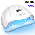 X19 max uv led lâmpada de secagem de unhas profissional uv secador de arte do prego luz para unhas de gel 72 contas cura rápida gel polonês lâmpada