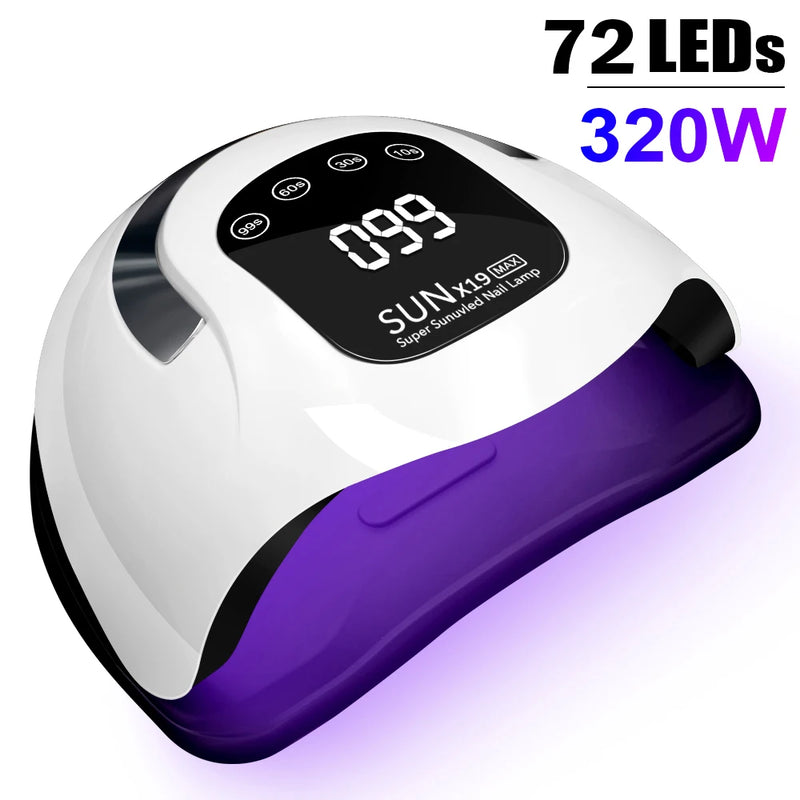 X19 max uv led lâmpada de secagem de unhas profissional uv secador de arte do prego luz para unhas de gel 72 contas cura rápida gel polonês lâmpada