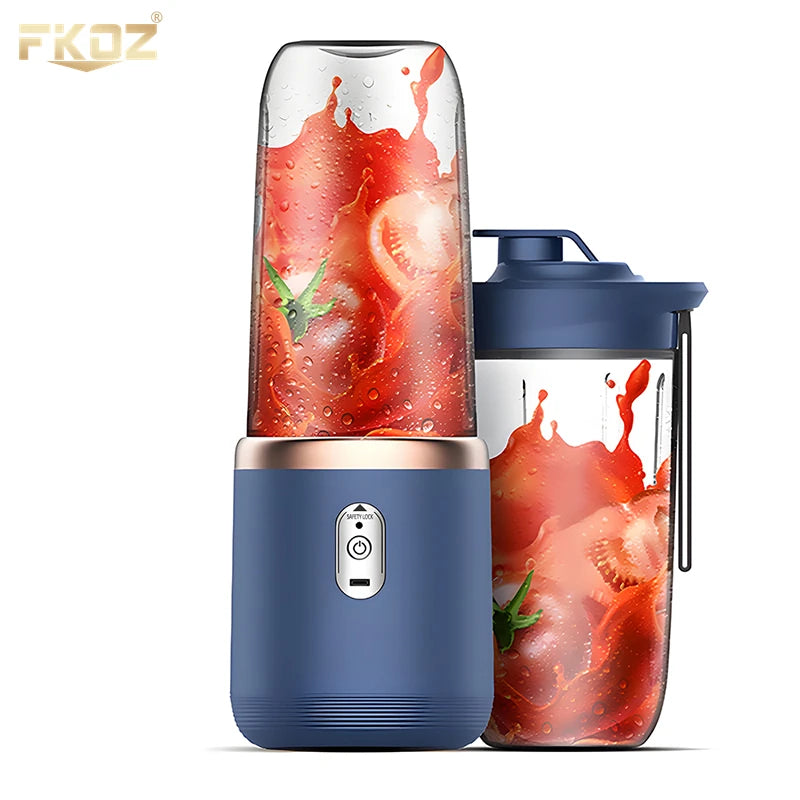 Portable Small Electric Juicer Stainless Steel Blade Cup Juicer Fruit Automatic Smoothie Blender USB rechargeable mini blender