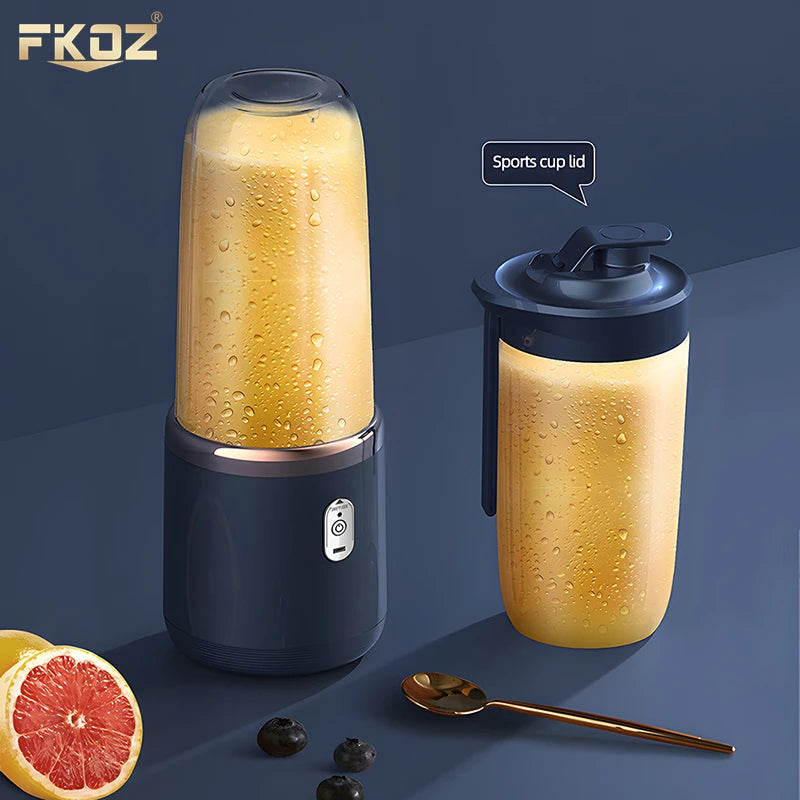 Portable Small Electric Juicer Stainless Steel Blade Cup Juicer Fruit Automatic Smoothie Blender USB rechargeable mini blender